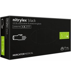 Rękawiczki nitrylowe - Mercator Nitrylex Black rozm. S