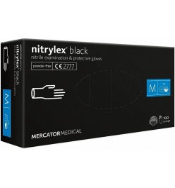 Rękawiczki nitrylowe - Mercator Nitrylex Black rozm. M